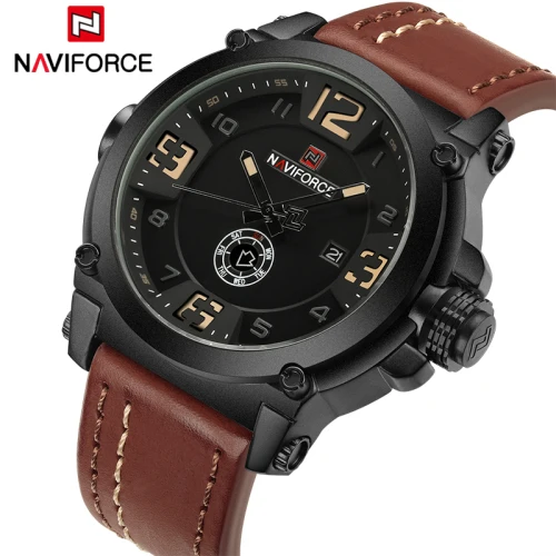 NAVIFORCE Watch Men’s 9099 Fashion Gift Sport Watches Men Wrist Luxury Quartz Leather Clock Man Wristwatches Montre Homme