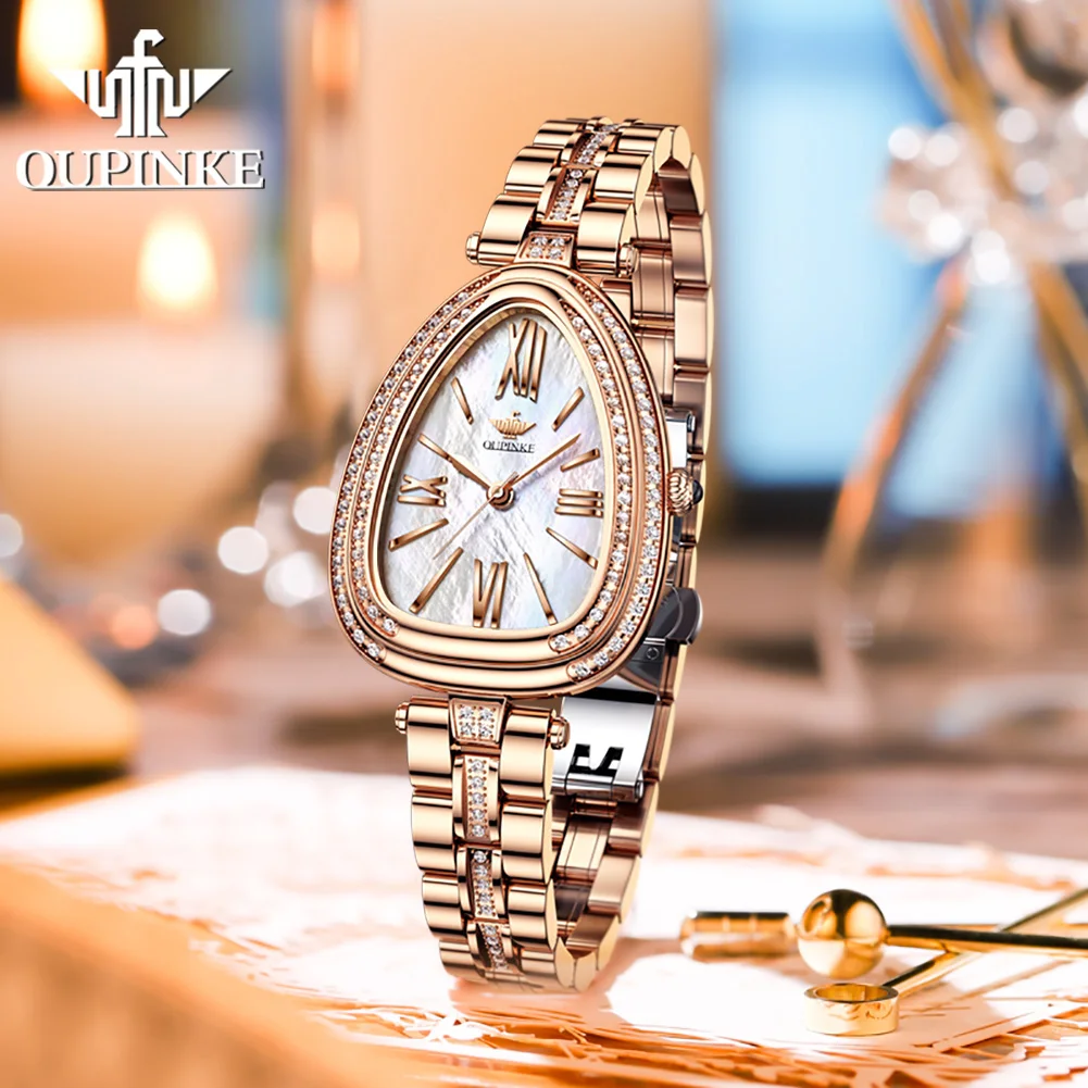Oupinke 3192 Brand  Watches Waterproof Quartz Ladies Watch Stainless Steel Fashion  Women Wrist Watch