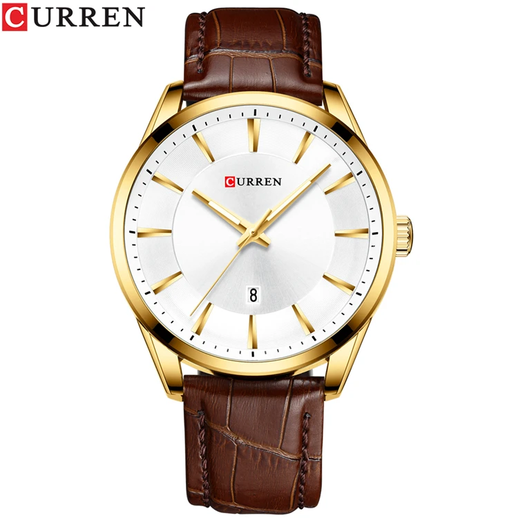 CURREN 8365 Newest Simple Good Watches For Men with Leather Strap