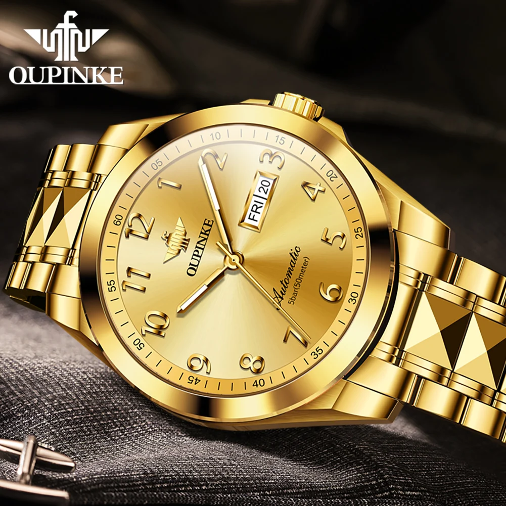 OUPINKE 3228 OEM skeleton custom watches men wrist classic relogio waterproof  fashion automatic Mechanical Watches