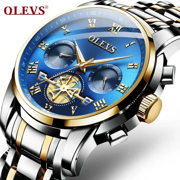 OLEVS 2859 Men’s Watches Classic Roman Scale Dial Luxury Wrist Men Watch for Man Original Quartz Waterproof Luminous Male reloj