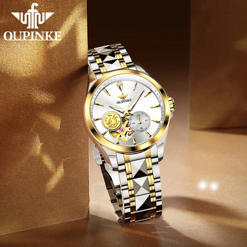 OUPINKE 3260 women High Quality Fashion  Wrist Stainless Steel Waterproof Watch Luxury Wristwatch Automatic Mechanical Watches