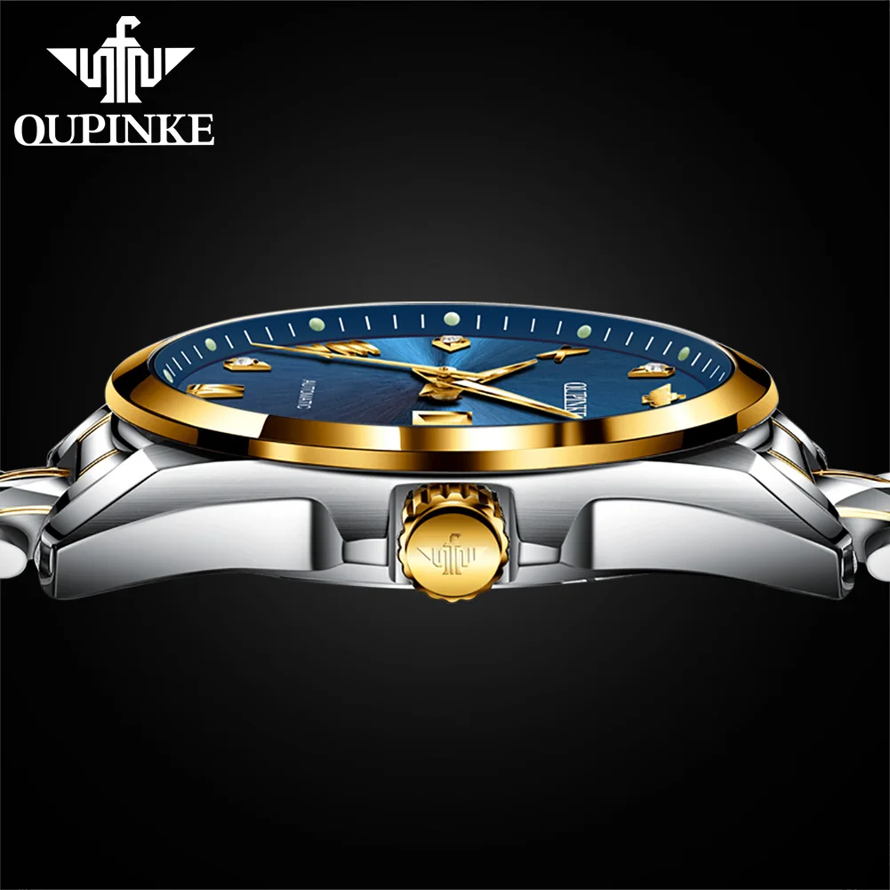 OUPINKE 3171 OEM Automatic Winding Mechanical Bracelet Sapphire Luminous Waterproof Japanese digital Movement Mens wrist Watch