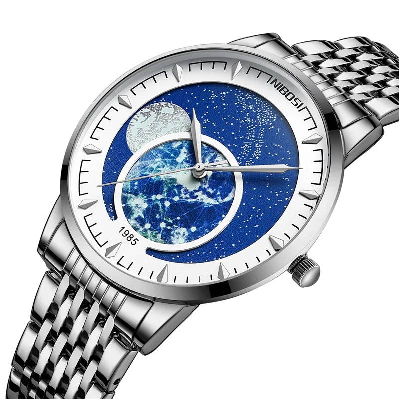 NIBOSI  Watch 2539  Men Quartz Wristwatch Luxury Brand Stainless Steel watch