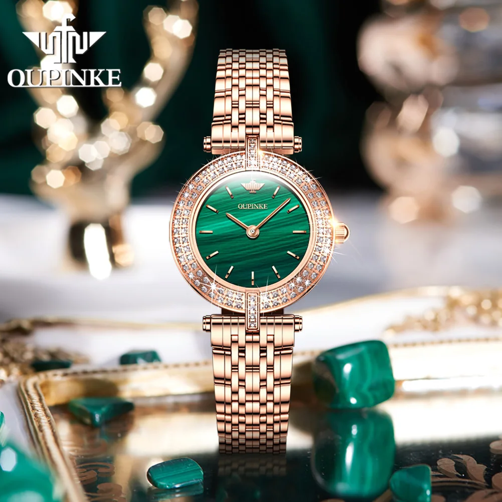 Oupinke 3191 Diamond Rose oem New Hot Quartz Casual Ladies wristwatch High-end Linked List Custom Full Diamond Women’s Watch