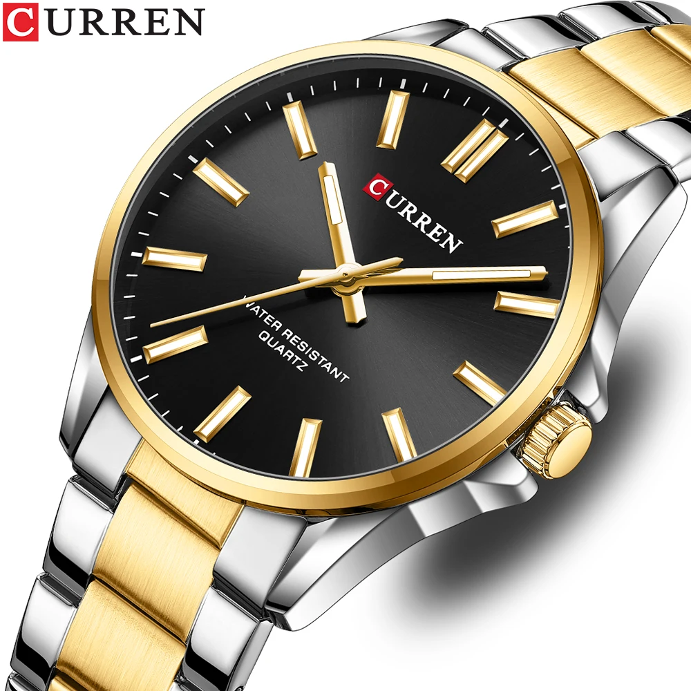 Curren 9090 Business Male Quartz men wrist watch stainless steel waterproof big face watch