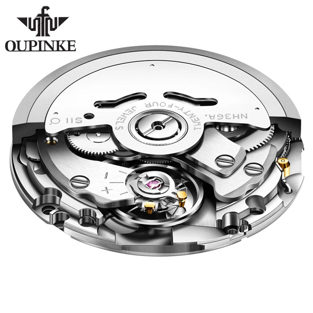 OUPINKE 3170  Automatic Luxury Mechanical Winding Sapphire Crystal Tungsten Calendar OEM Waterproof Business Formal Men’s Watch