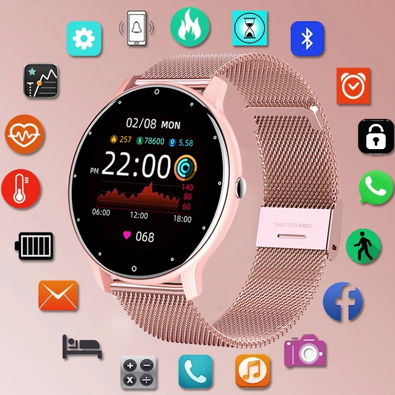 Hand Free Smart Watch  2021 New Smart Watch Men Full Touch Screen Sport Fitness Watch IP67 Waterproof Bluetooth For Android ios