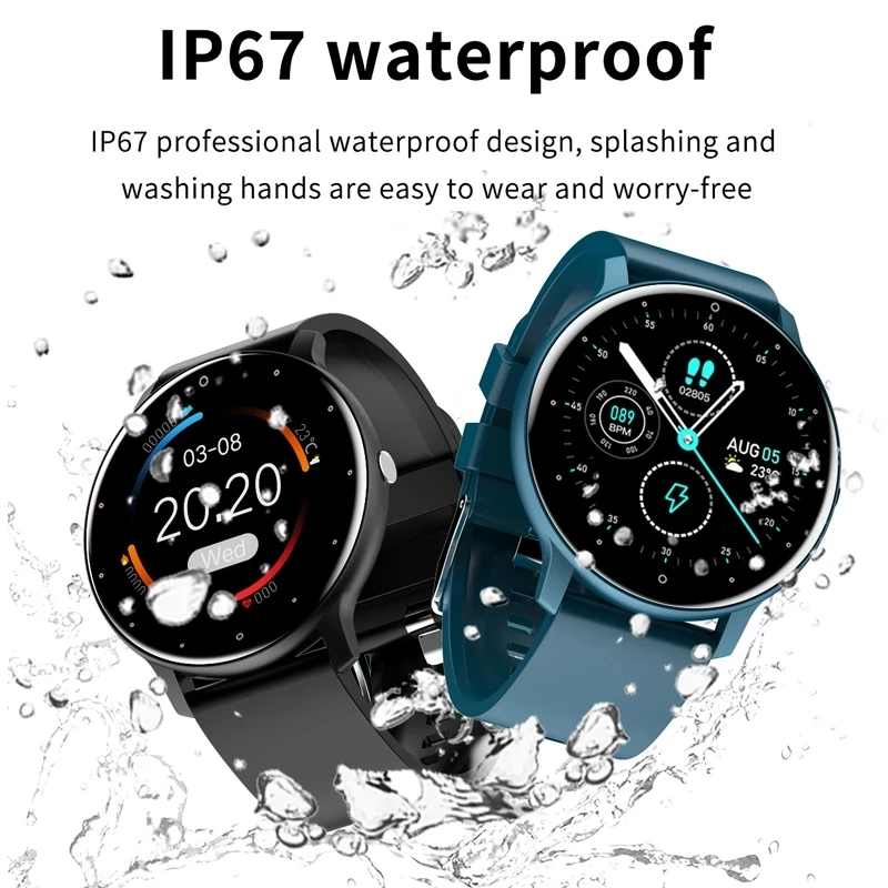 Smart Watch Men Full Touch Screen Sport Fitness Watch IP67 Waterproof