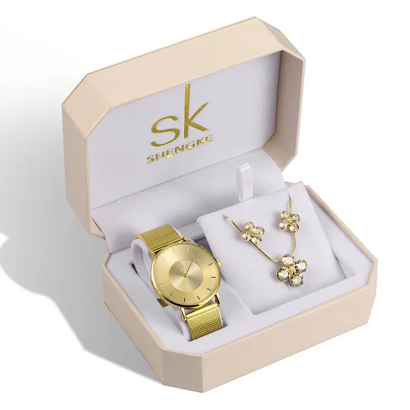 Luxury Jewelry Watches Set Bracelets Bangles Watch Earring Necklace Jewelry Sets Box