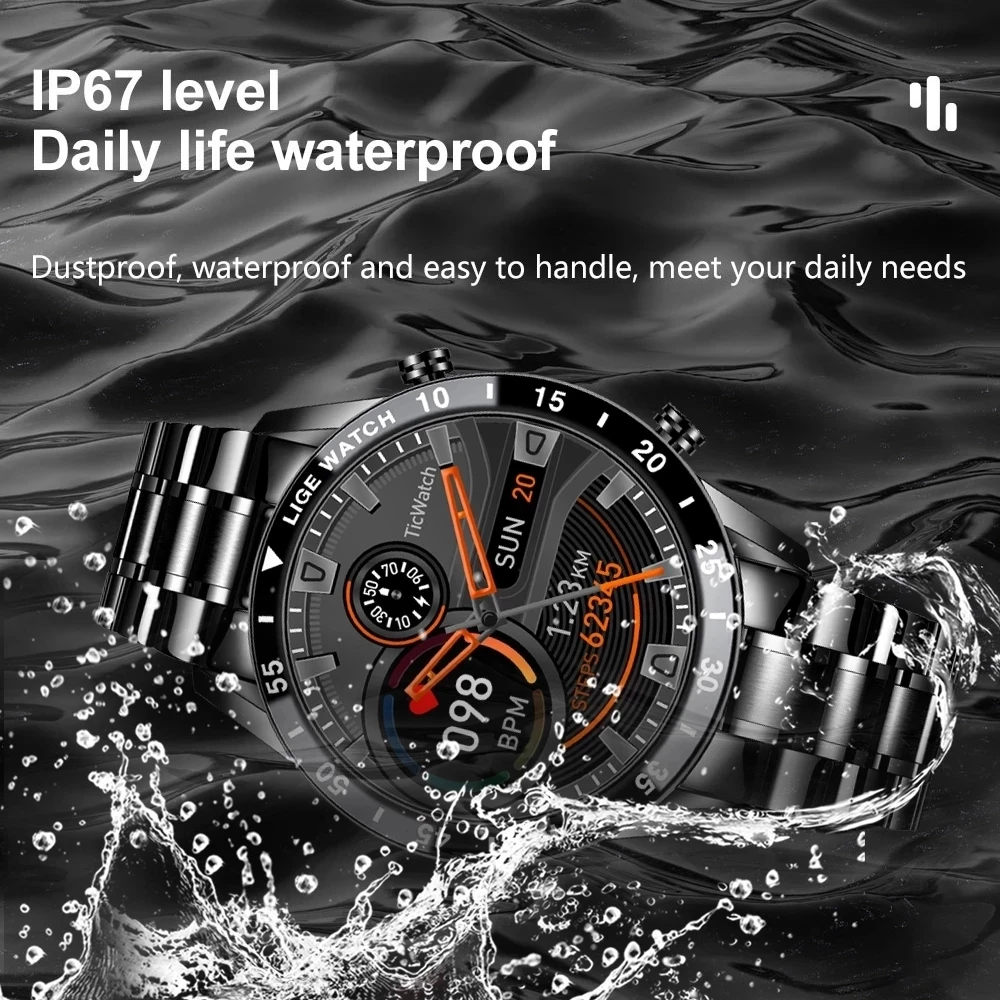 LIGE BW0189 2022 New Smart Watch Men Call IP67 Waterproof Full Touch Screen Smartwatch For Android IOS Sports Fitness Tracker