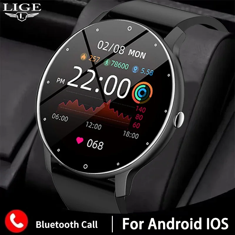 LIGE 2024 Smart Watch Men 1.28″ Full Touch Bracelet Fitness Tracker Sports Watches Bluetooth Call Smart Clock Women Smartwatch