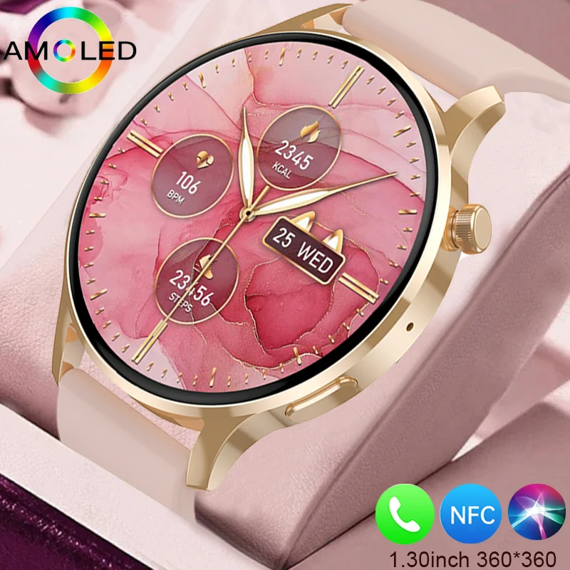 New Women’s Smartwatch Watch Heart Rate Blood Pressure Blood Oxygen Monitor HD Bluetooth Call NFC Smartwatch for Android iOS